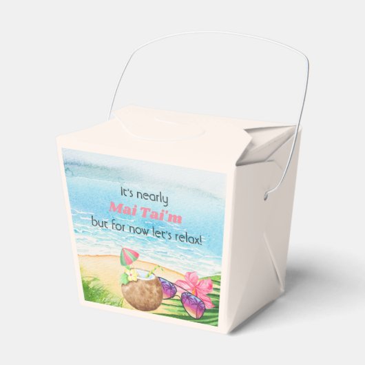 Luau Summer Beach Funny My Time Baby shower Bedankdoosjes (Voorkant Zijde)