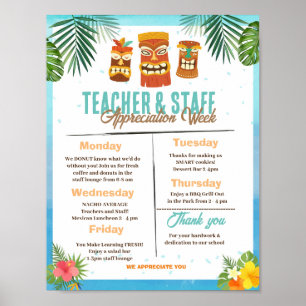 Luau Teacher Appreciation Week Route Poster