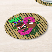 Luau Thema Ronde Kartonnen Onderzetter (Gebogen)