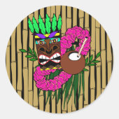 Luau Thema Ronde Sticker (Voorkant)