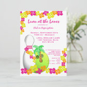 Luau Theme Bowling Kaart (Staand voorkant)