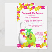 Luau Theme Bowling Kaart (Voorkant / Achterkant)