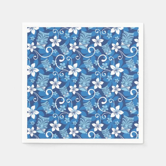 LUAU TIKI DESIGN (HELDERBLAUW) SERVET (Voorkant)