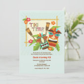 Luau Tiki Feest Kaart (Staand voorkant)