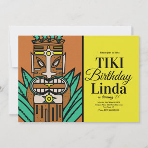 Luau Tiki Oerwoud Birthday Party Kaart