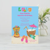 Luau Tiki over de uitnodiging van de dag van de be (Staand voorkant)