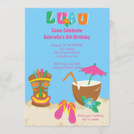 Luau Tiki over de uitnodiging van de dag van de be