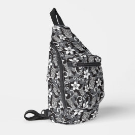 LUAU TIKI-Patroon (KOOLZWART) Sling Bag