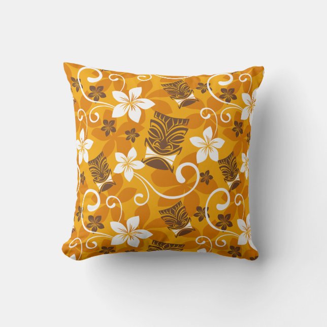LUAU TIKI-PATROON (ORANJE) KUSSEN (Voorkant)