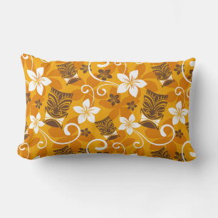LUAU TIKI-PATROON (ORANJE) KUSSEN