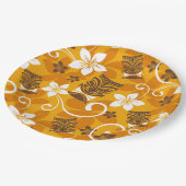 LUAU TIKI-PATROON (ORANJE) PAPIEREN BORDJE (Gekanteld)