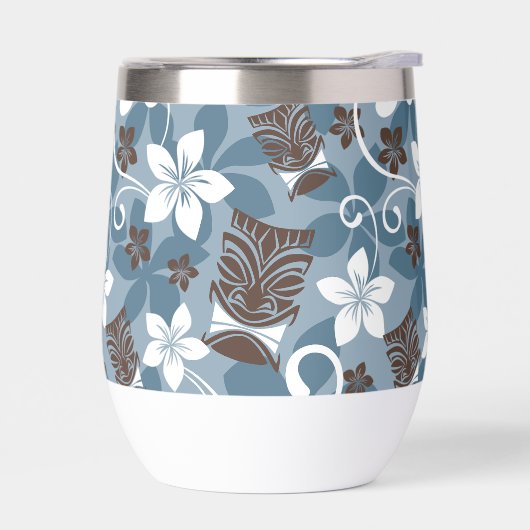 LUAU TIKI PATTERN (BLAUW) (Links)