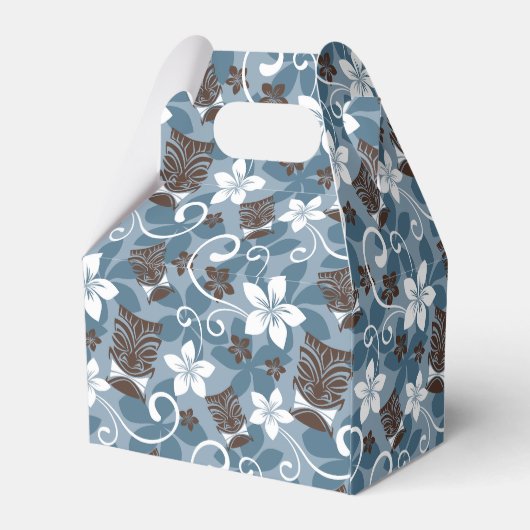 LUAU TIKI PATTERN (BLAUW) BEDANKDOOSJES (Achterkant)