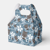 LUAU TIKI PATTERN (BLAUW) BEDANKDOOSJES (Voorkant Zijde)