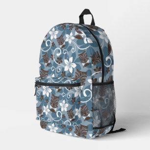LUAU TIKI PATTERN (BLAUW) BEDRUKTE RUGZAK