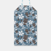 LUAU TIKI PATTERN (BLAUW) CADEAULABEL (Voorkant)