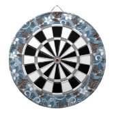 LUAU TIKI PATTERN (BLAUW) DARTBORD (Voorkant)