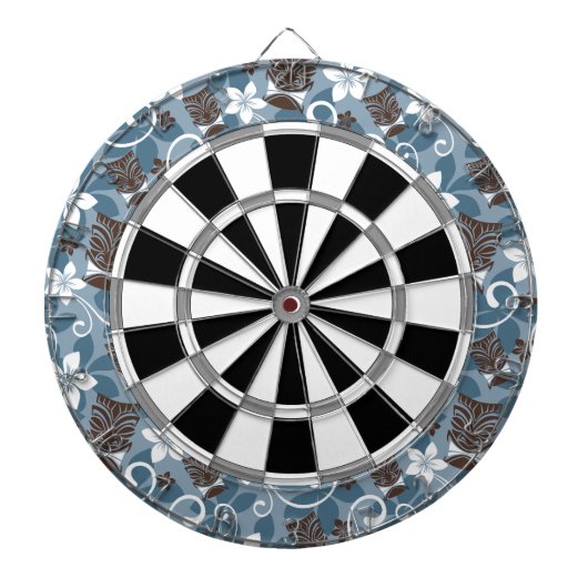 LUAU TIKI PATTERN (BLAUW) DARTBORD (Voorkant)