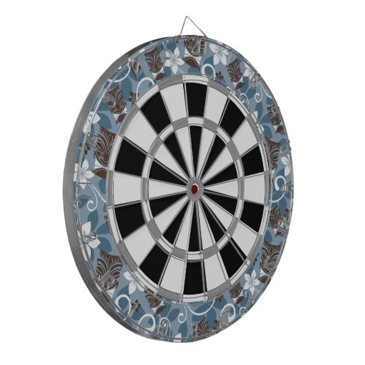LUAU TIKI PATTERN (BLAUW) DARTBORD (Voorkant Links)
