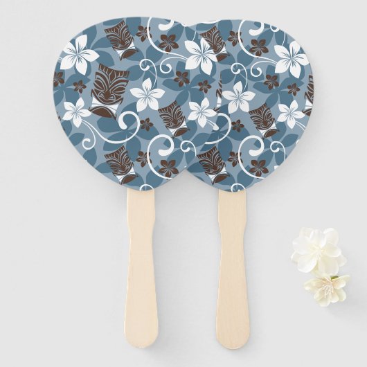 LUAU TIKI PATTERN (BLAUW) HANDWAAIER (Voorkant en achterkant)