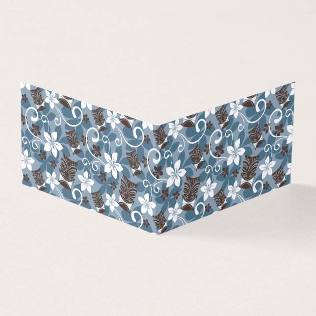 LUAU TIKI PATTERN (BLAUW) KAART (Buitenkant)