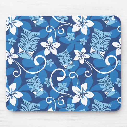 LUAU TIKI PATTERN (BLAUW) MUISMAT (Voorkant)
