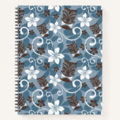 LUAU TIKI PATTERN (BLAUW) NOTITIEBOEK (Voorkant)