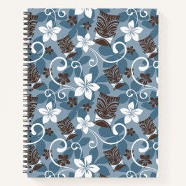 LUAU TIKI PATTERN (BLAUW) NOTITIEBOEK