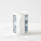 LUAU TIKI PATTERN (BLAUW) PORSELEIN KOP (Achterkant)