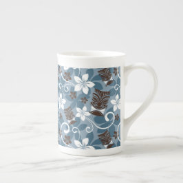 LUAU TIKI PATTERN (BLAUW) PORSELEIN KOP