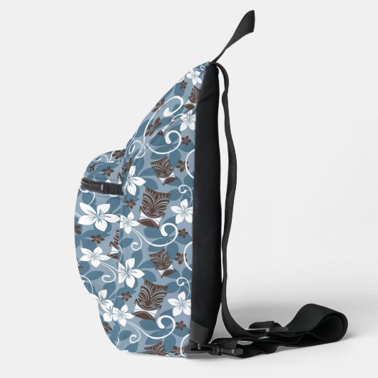 LUAU TIKI PATTERN (BLAUW) SLING BAG (Rechts)