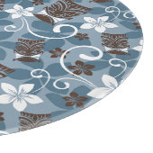 LUAU TIKI PATTERN (BLAUW) SNIJPLANK (Hoek)