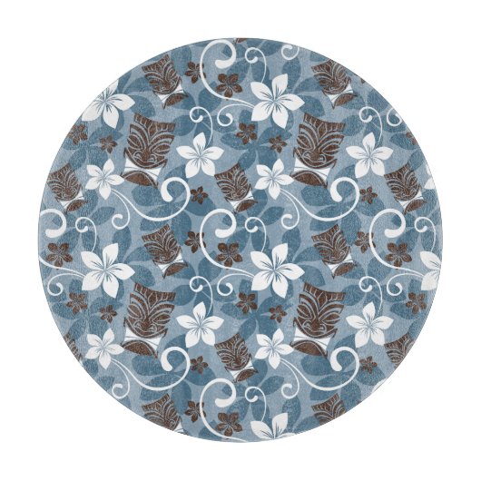 LUAU TIKI PATTERN (BLAUW) SNIJPLANK (Voorkant)