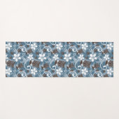 LUAU TIKI PATTERN (BLAUW) YOGAMAT (Voorkant (horizontaal))