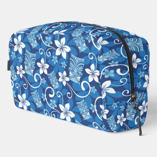 LUAU TIKI PATTERN (BRIGHT BLUE) DOPP KIT TOILETTASJE (Rechterhoek)