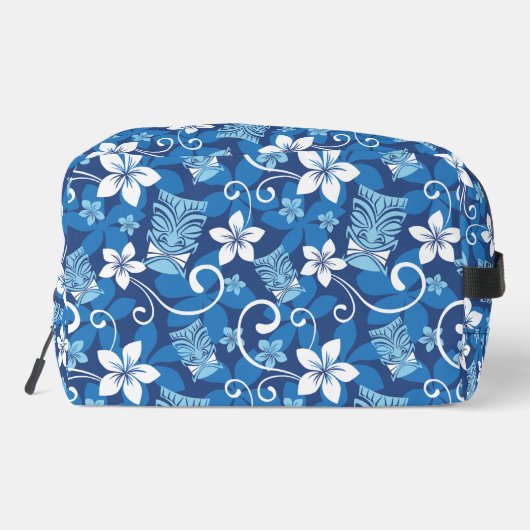 LUAU TIKI PATTERN (BRIGHT BLUE) DOPP KIT TOILETTASJE (Achterkant)