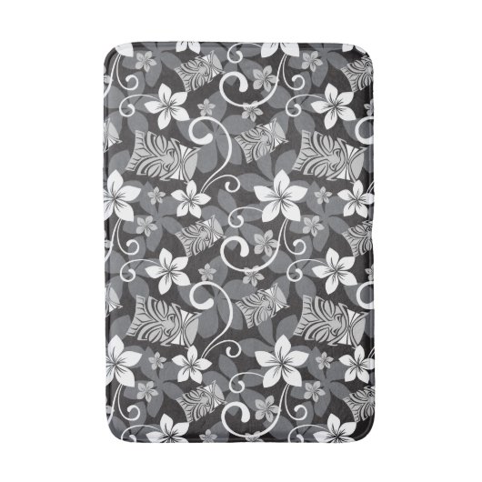 LUAU TIKI PATTERN (CHARCOAL) BADMAT (Voorkant Verticaal)