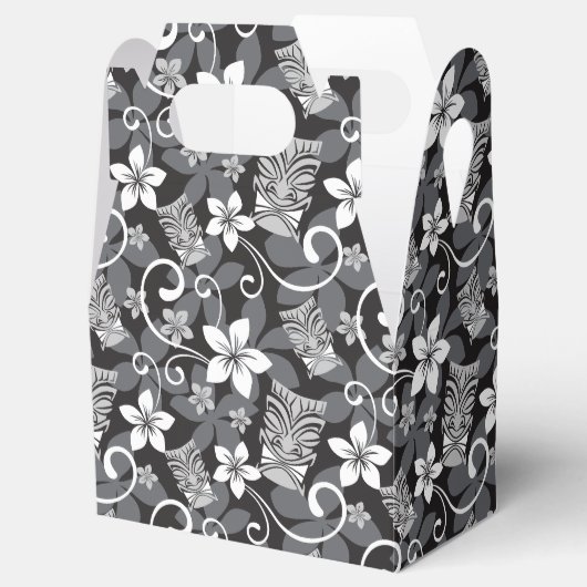 LUAU TIKI PATTERN (CHARCOAL) BEDANKDOOSJES (Geopend)