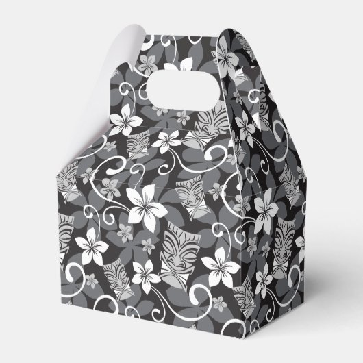 LUAU TIKI PATTERN (CHARCOAL) BEDANKDOOSJES (Voorkant Zijde)