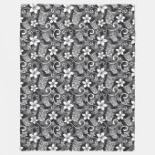 LUAU TIKI PATTERN (CHARCOAL) FLEECE DEKEN (Voorkant)