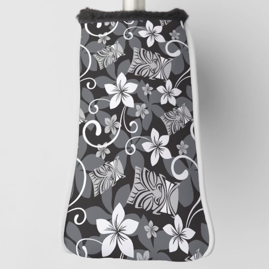 LUAU TIKI PATTERN (CHARCOAL) GOLFHEADCOVER (Draai 90)