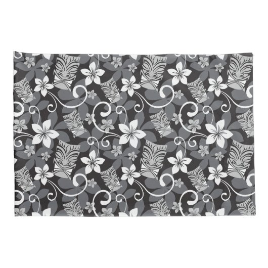 LUAU TIKI PATTERN (CHARCOAL) KUSSENSLOOP (Achterkant-Rechts)