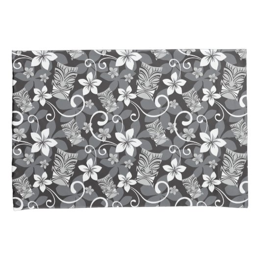 LUAU TIKI PATTERN (CHARCOAL) KUSSENSLOOP (Voorkant-Rechts)