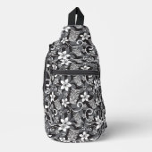 LUAU TIKI PATTERN (CHARCOAL) SLING BAG (Voorkant)