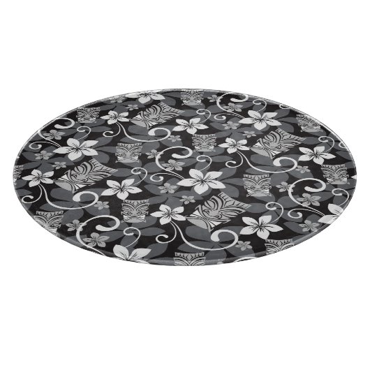 LUAU TIKI PATTERN (CHARCOAL) SNIJPLANK (Hoek)