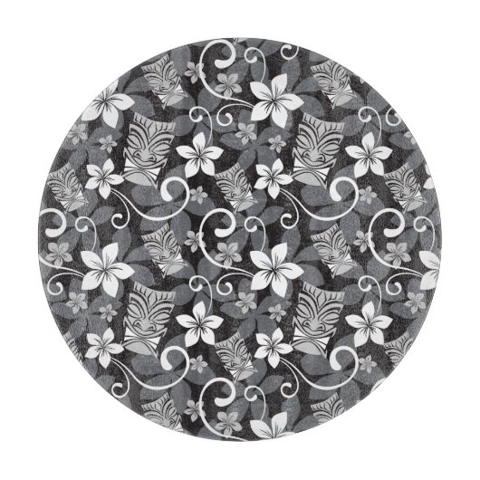 LUAU TIKI PATTERN (CHARCOAL) SNIJPLANK (Voorkant)