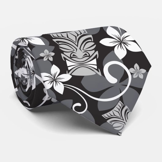 LUAU TIKI PATTERN (CHARCOAL) STROPDAS (Opgerold)