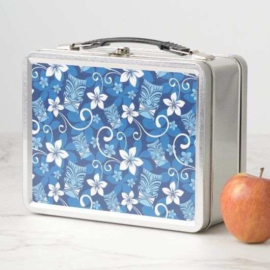 LUAU TIKI PATTERN (HELDERBLAUW) (In situ)