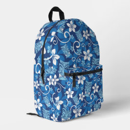 LUAU TIKI PATTERN (HELDERBLAUW) BEDRUKTE RUGZAK