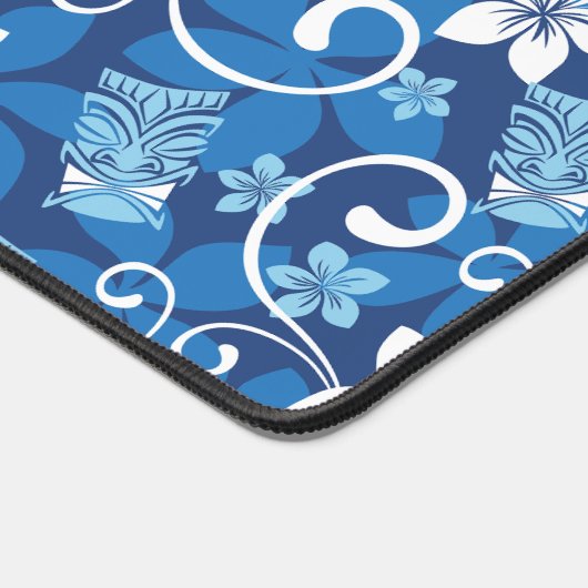 LUAU TIKI PATTERN (HELDERBLAUW) BUREAUMAT (Hoek)